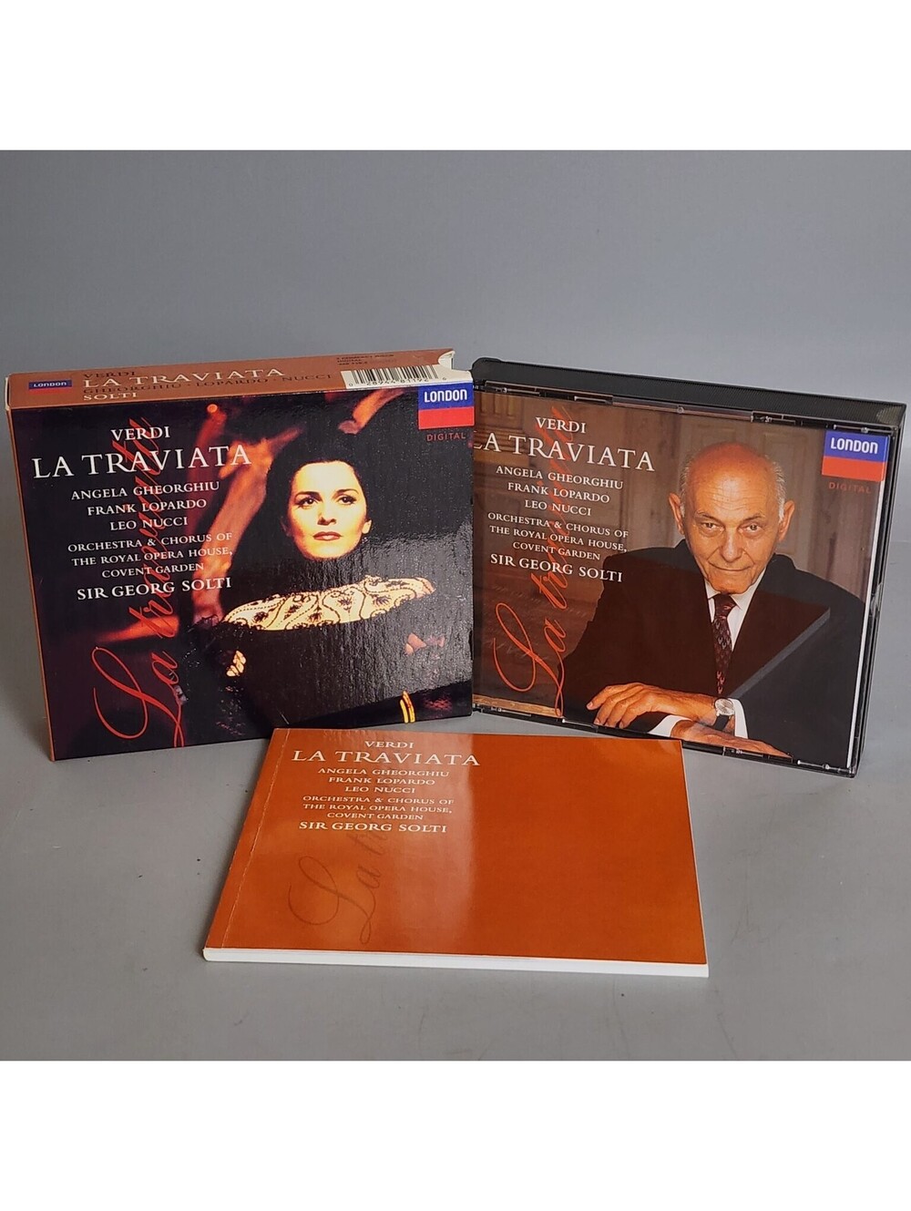 Verdi La Traviata Angela Gheorghiu Sir Georg Solti London 3-CD Set w/ Booklet